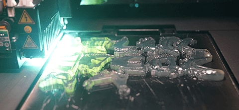 dental molds inside of a 3D printer