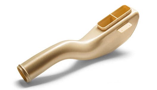 a 3d printed Exhaust pipe made from Certified Ultem 9085 material