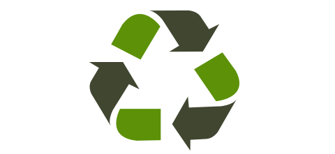 a blue recycling logo